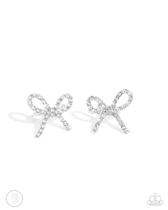 Paparazzi Convincing Charm - White Earrings (Ear Cuff)
