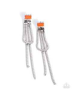 Paparazzi Classy Curves - Orange Earrings