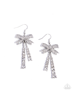 Paparazzi Date Night Decadence - White Earrings