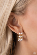 Load image into Gallery viewer, Paparazzi White Collar Wardrobe - Gold Earrings
