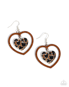 Paparazzi Leopard Love - Brown Earrings