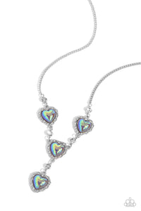 Paparazzi Stuck On You - Silver Necklace (Iridescent)