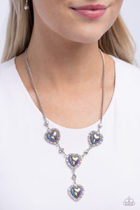 Paparazzi Stuck On You - Silver Necklace (Iridescent)