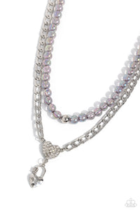Paparazzi Turn Back the LOCK - Silver Necklace