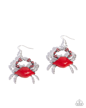 Load image into Gallery viewer, Paparazzi Colorful Crab - Red Earrings
