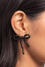 Load image into Gallery viewer, Paparazzi The BOW Must Go On - Black Earrings

