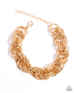 Paparazzi Urban Acoustics - Gold Necklace & Paparazzi Audible Shimmer - Gold Bracelet Set