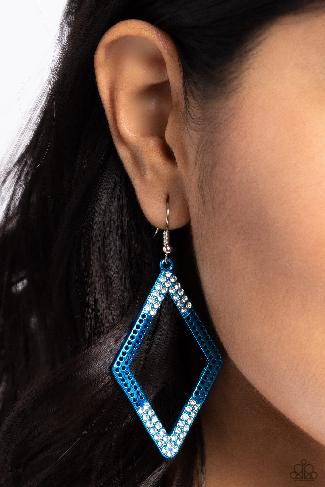 Paparazzi Eloquently Edgy - Blue Earrings