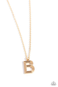 Paparazzi Leave Your Initials - Gold - B Necklace