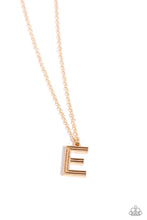 Load image into Gallery viewer, Paparazzi Leave Your Initials - Gold - E Necklace
