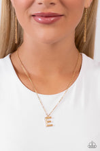 Load image into Gallery viewer, Paparazzi Leave Your Initials - Gold - E Necklace
