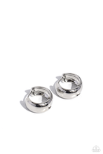 Load image into Gallery viewer, Paparazzi Hinged Halftime - Silver Earrings
