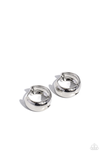 Paparazzi Hinged Halftime - Silver Earrings