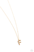 Load image into Gallery viewer, Paparazzi Leave Your Initials - Gold - F Necklace
