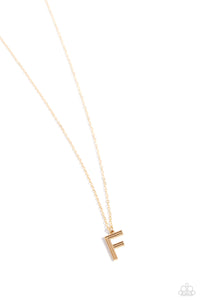 Paparazzi Leave Your Initials - Gold - F Necklace