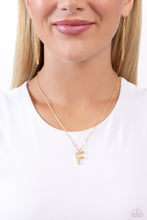 Load image into Gallery viewer, Paparazzi Leave Your Initials - Gold - F Necklace
