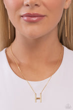 Load image into Gallery viewer, Paparazzi Leave Your Initials - Gold - H Necklace
