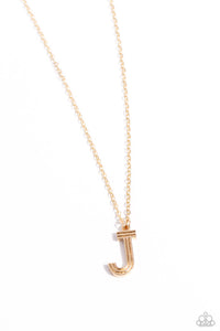 Paparazzi Leave Your Initials - Gold - J Necklace