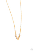 Load image into Gallery viewer, Paparazzi Leave Your Initials - Gold - V Necklace
