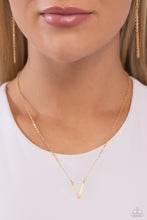 Load image into Gallery viewer, Paparazzi Leave Your Initials - Gold - V Necklace
