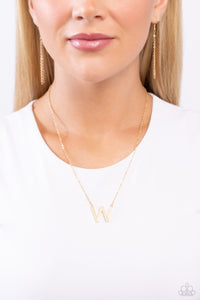 Paparazzi Leave Your Initials - Gold - W Necklace