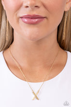 Load image into Gallery viewer, Paparazzi Leave Your Initials - Gold - X Necklace
