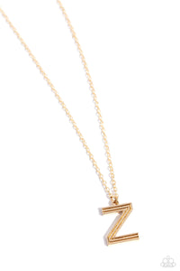 Paparazzi Leave Your Initials - Gold - Z Necklace