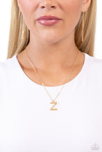Load image into Gallery viewer, Paparazzi Leave Your Initials - Gold - Z Necklace
