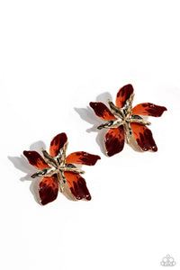 Paparazzi Warped Wallflower - Red Earrings