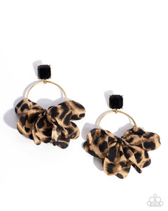 Paparazzi Charming Cheetah - Gold Earrings (September 2024 Life Of The Party)