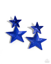 Load image into Gallery viewer, Paparazzi Patriotic Promise - Blue Earrings
