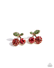 Load image into Gallery viewer, Paparazzi Cherry Candidate - Gold Earrings
