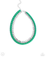 Load image into Gallery viewer, Paparazzi LAYER of the Year - Green Necklace (Choker)
