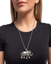 Load image into Gallery viewer, Paparazzi Elaborate Elephant- Silver Necklace
