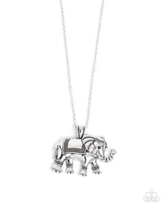Paparazzi Elaborate Elephant- Silver Necklace