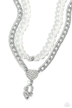 Load image into Gallery viewer, Paparazzi Turn Back the LOCK - White Necklace

