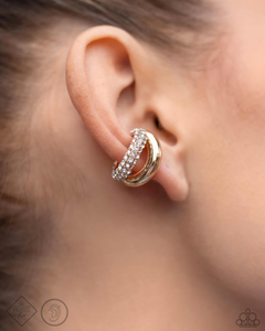 Paparazzi Sizzling Spotlight - Gold Earrings (Ear Cuffs) (April 2024 Fashion Fix)