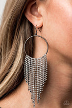 Load image into Gallery viewer, Paparazzi Streamlined Shimmer - Black Earrings
