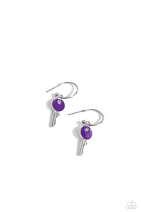 Paparazzi Key Performance - Purple Earrings