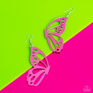 Paparazzi WING of the World - Pink Earrings