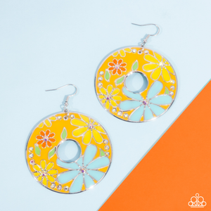 Paparazzi Embroidered Elegance - Yellow Earrings