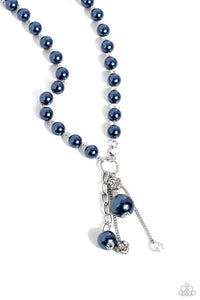 Paparazzi White Collar Welcome - Blue Necklace