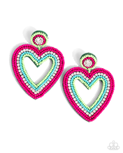 Load image into Gallery viewer, Paparazzi Headfirst Heart - Green Earrings
