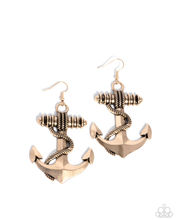 Load image into Gallery viewer, Paparazzi Adorable Anchor - Gold Earrings
