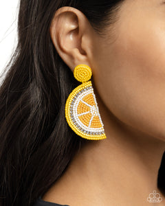 Paparazzi Lemon Leader - Yellow Earrings