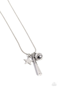 Paparazzi Hey Batter Batter! - Silver Necklace