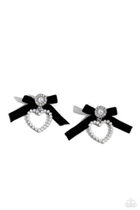 Paparazzi BOW and Then - Black Earrings (Velvet)