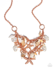 Load image into Gallery viewer, Paparazzi Seashell Shanty - Copper Necklace &amp;  Paparazzi Seashell Song - Copper Bracelet Set
