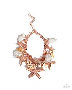 Paparazzi Seashell Shanty - Copper Necklace &  Paparazzi Seashell Song - Copper Bracelet Set