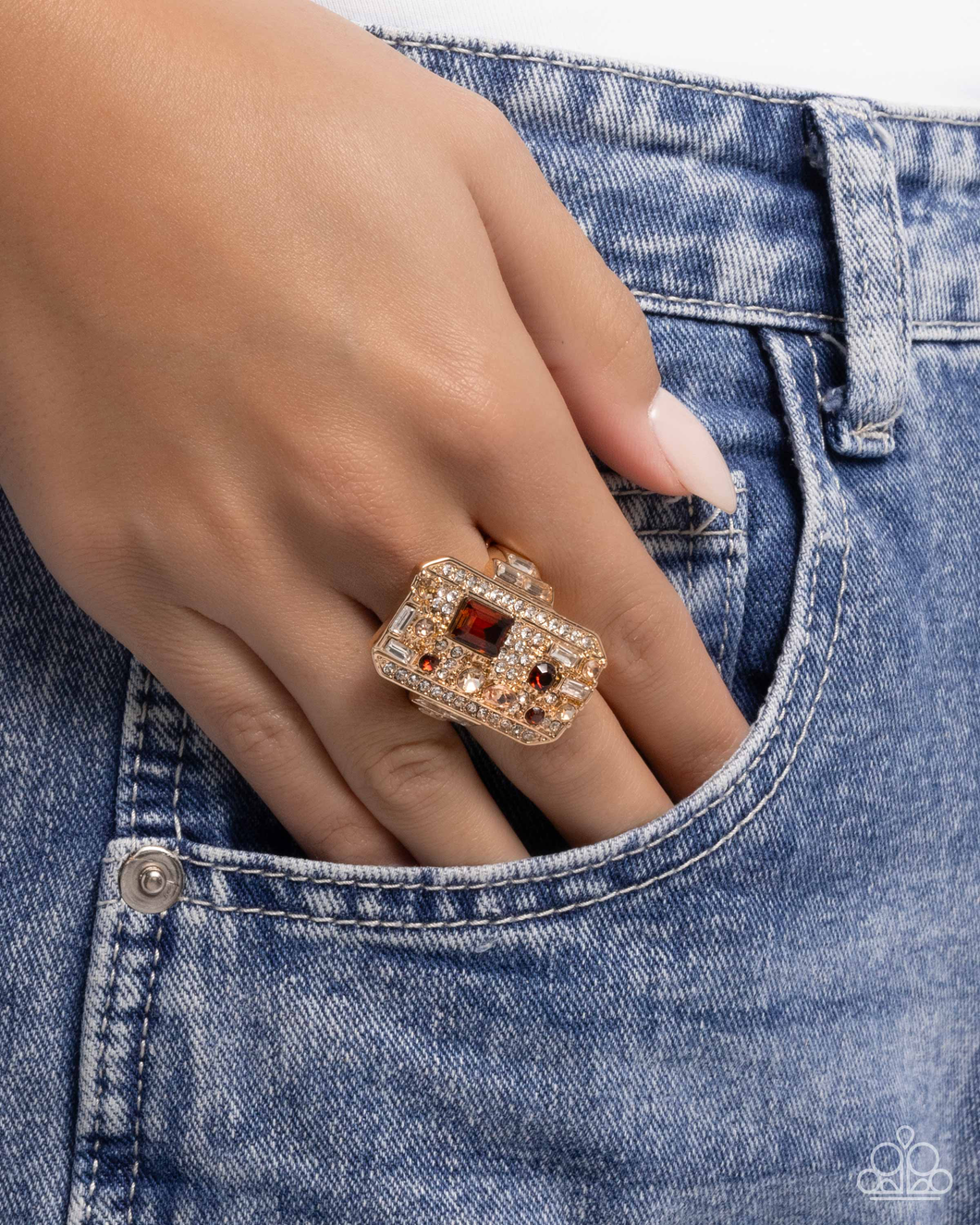Paparazzi Princess Pattern - Brown Ring